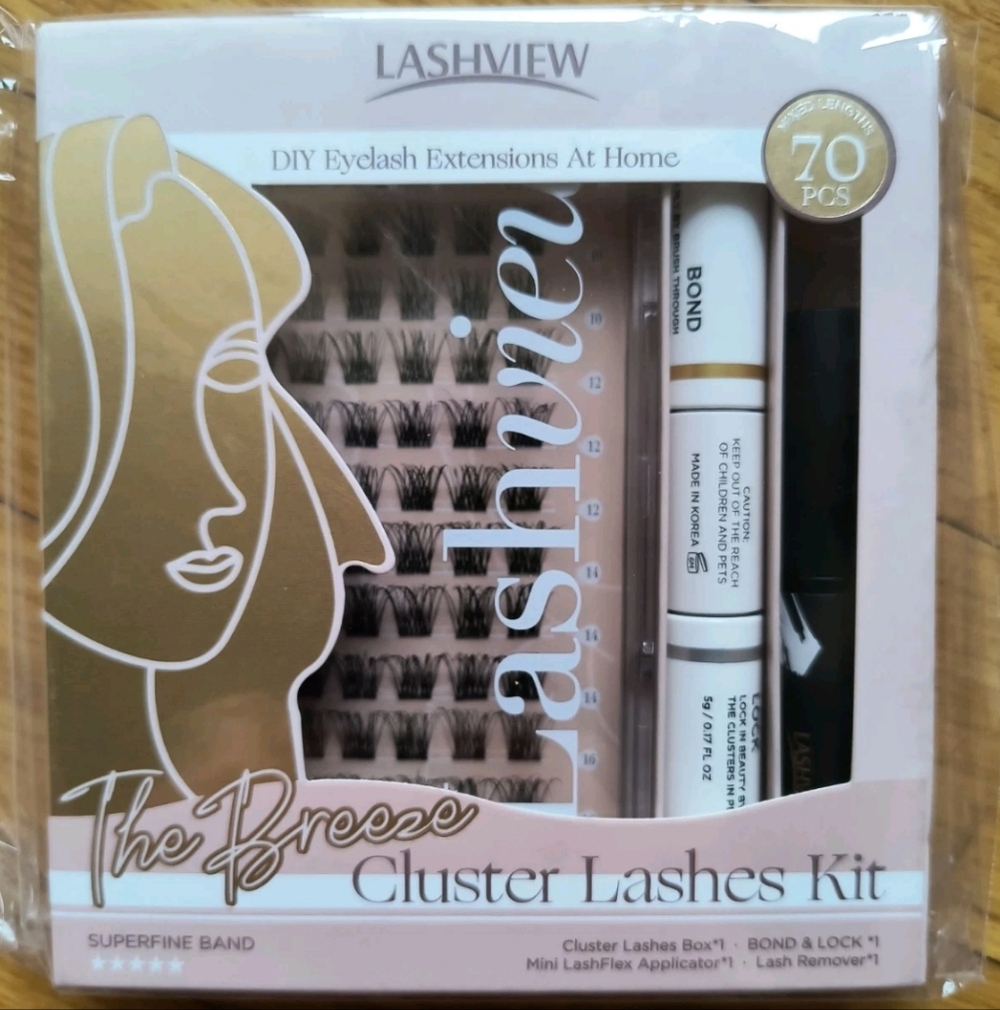 LASHVIEW Cluster Lashes Kit The Breeze 70 Pcs DIY Lash Extensions 10–16mm Glue